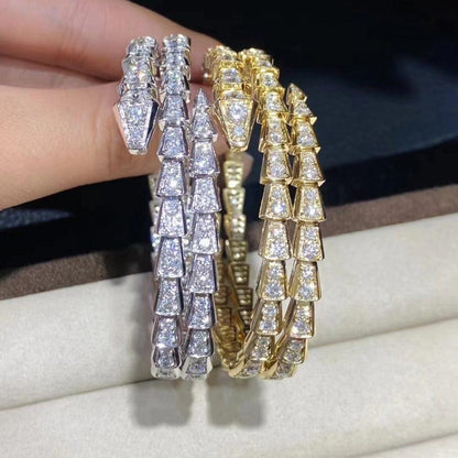 LUXEIFY SERPENTI BRACELET GOLD DIAMOND DOUBLE ROW