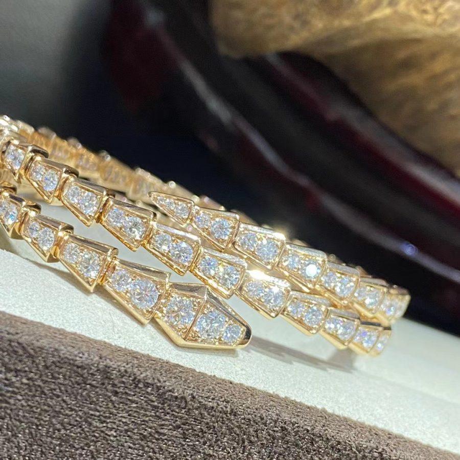 LUXEIFY SERPENTI BRACELET GOLD DIAMOND DOUBLE ROW