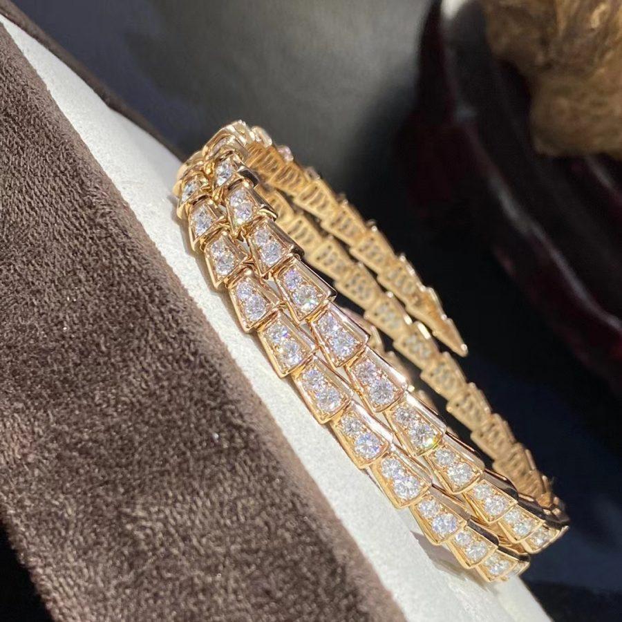 LUXEIFY SERPENTI BRACELET GOLD DIAMOND DOUBLE ROW