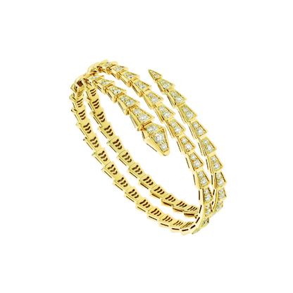 LUXEIFY SERPENTI BRACELET GOLD DIAMOND DOUBLE ROW