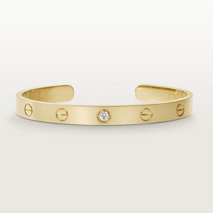 LUXEIFY LOVE BRACELET 6.1MM 1 DIAMOND OPEN CUFF