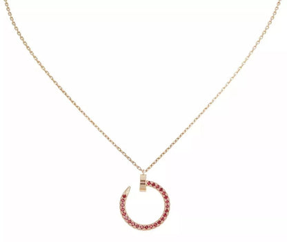 LUXEIFY JUSTE NECKLACE PINK GOLD RED DIAMONDS
