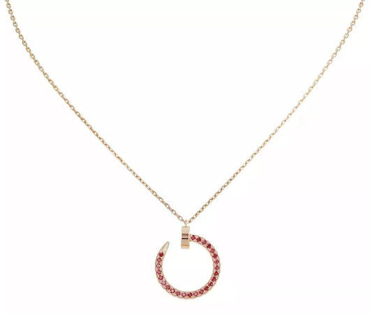 LUXEIFY JUSTE NECKLACE PINK GOLD RED DIAMONDS