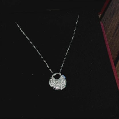 LUXEIFY AMULETTE SILVER FULL DIAMOND NECKLACE