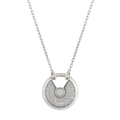 LUXEIFY AMULETTE SILVER FULL DIAMOND NECKLACE