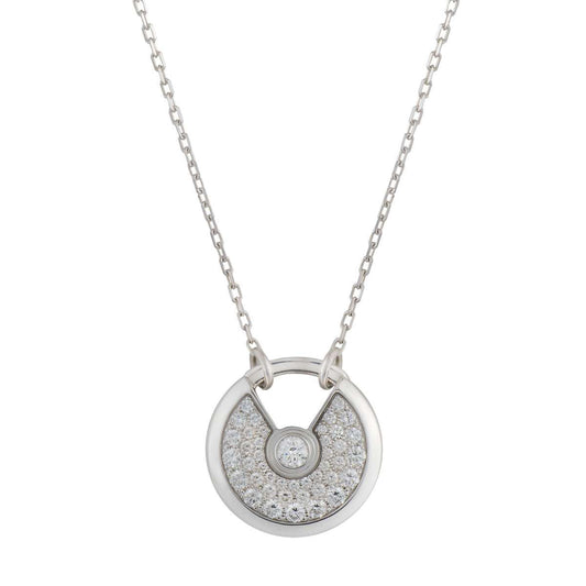 LUXEIFY AMULETTE SILVER FULL DIAMOND NECKLACE