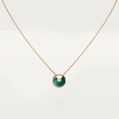 LUXEIFY AMULETTE ROSE GOLD MALACHITE NECKLACE