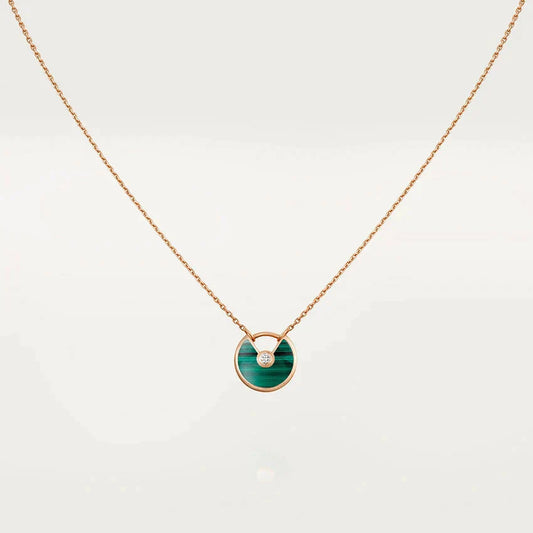 LUXEIFY AMULETTE ROSE GOLD MALACHITE NECKLACE