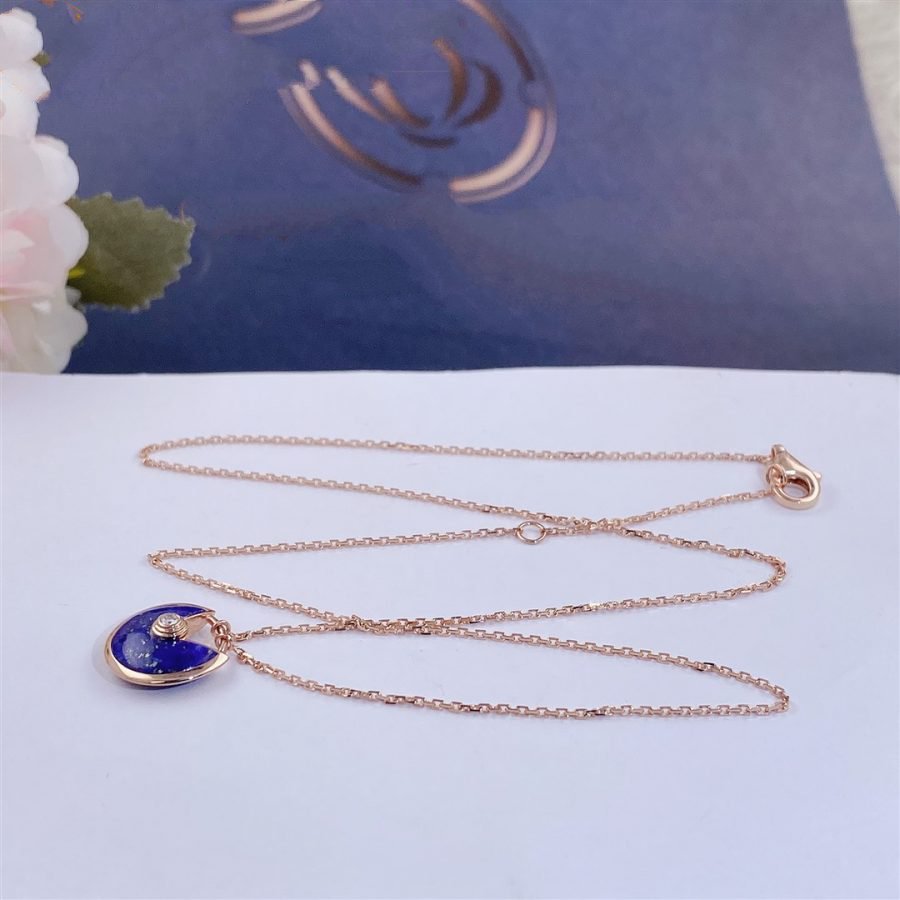 LUXEIFY AMULETTE ROSE GOLD AGATE NECKLACE