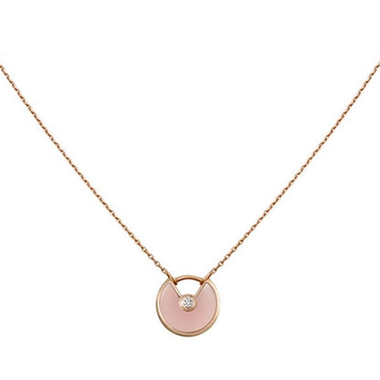 LUXEIFY AMULETTE ROSE GOLD PINK MOP NECKLACE