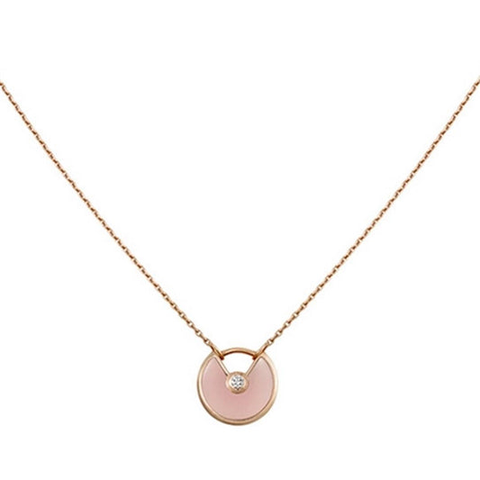LUXEIFY AMULETTE ROSE GOLD PINK MOP NECKLACE