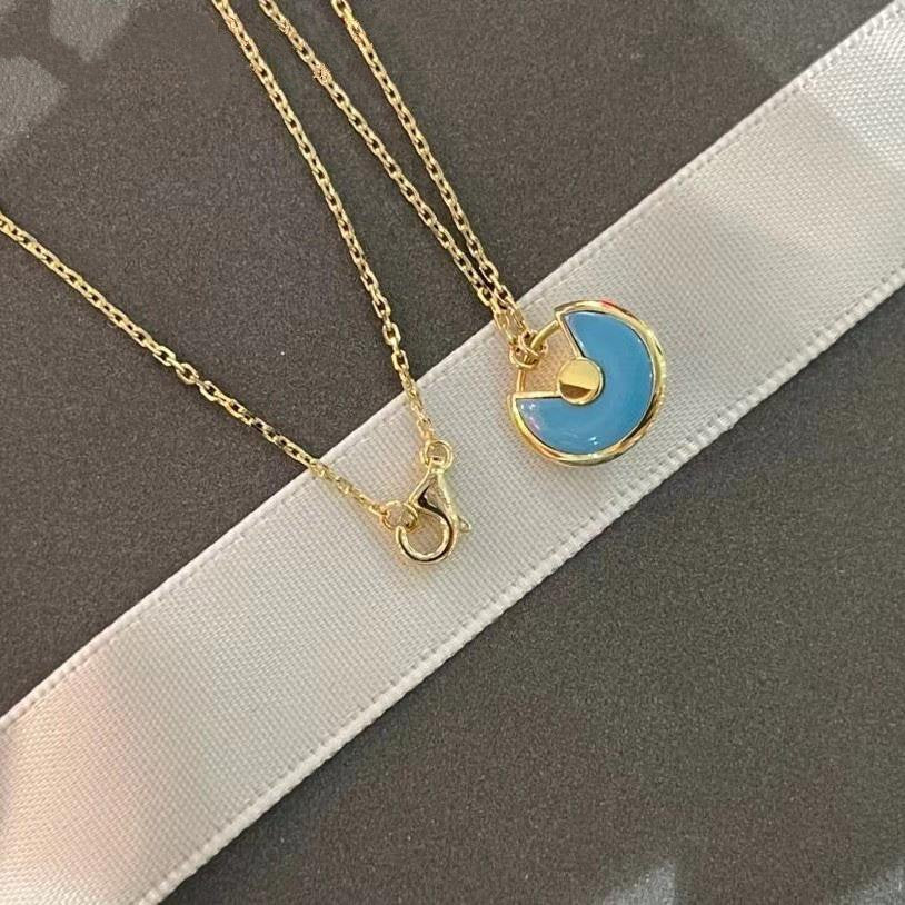 LUXEIFY AMULETTE GOLD TURQUOISE NECKLACE