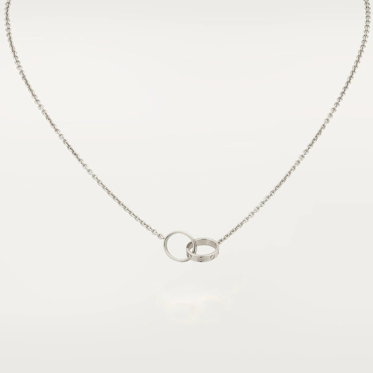 LUXEIFY LOVE NECKLACE PINK GOLD AND SILVER