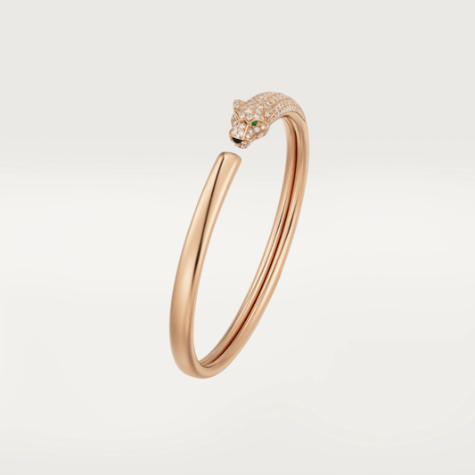 LUXEIFY PANTHERE ROSE GOLD DIAMOND OPEN BRACELET
