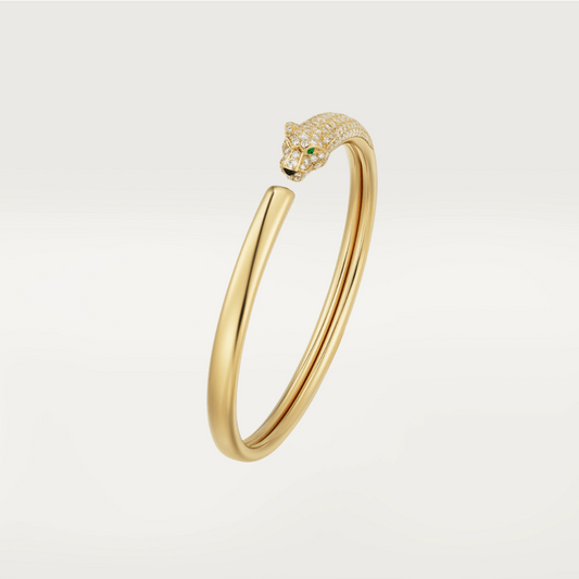 LUXEIFY PANTHERE GOLD DIAMOND OPEN BRACELET