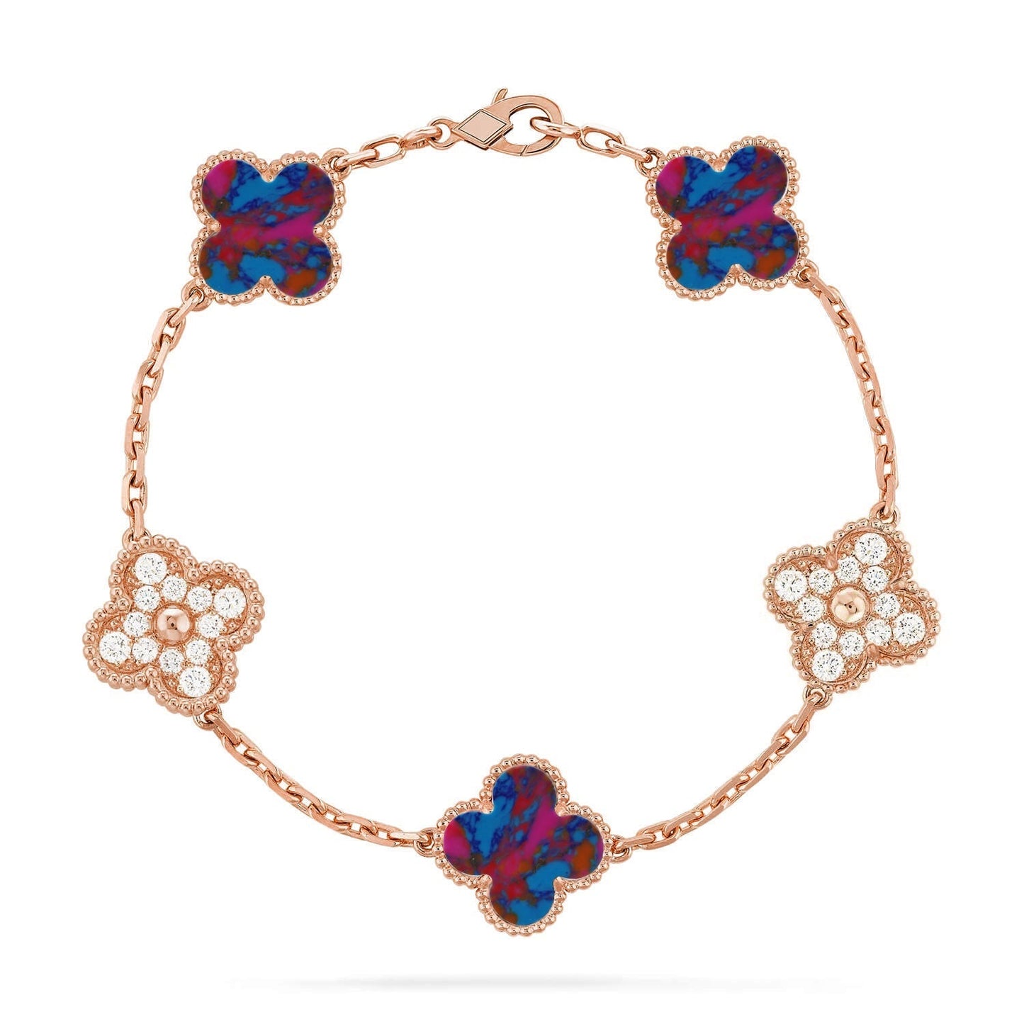 CLOVER 5 MOTIF COLOR GEMSTONES BRACELET COLLECTION