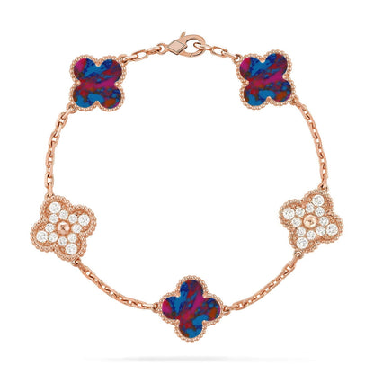 CLOVER 5 MOTIF COLOR GEMSTONES BRACELET COLLECTION