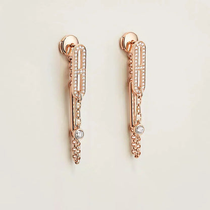 LUXEIFY CHAINE CHAOS DIAMOND DROP EARRINGS