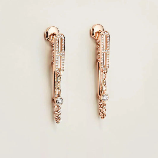 LUXEIFY CHAINE CHAOS DIAMOND DROP EARRINGS