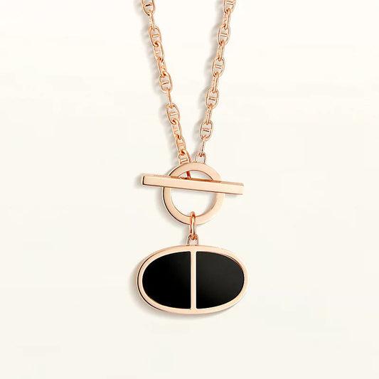 LUXEIFY CHAINE VERSO BLACK CERAMIC NECKLACE