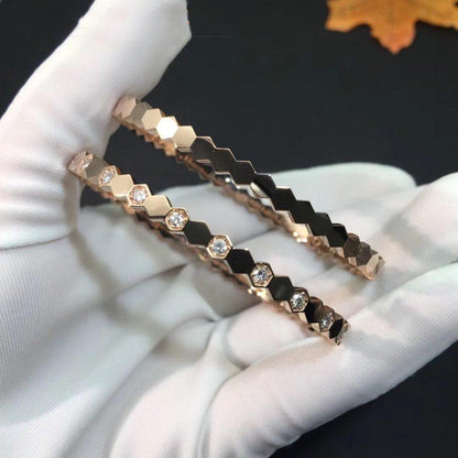 LUXEIFY BEE LOVE PINK GOLD DIAMOND BRACELET