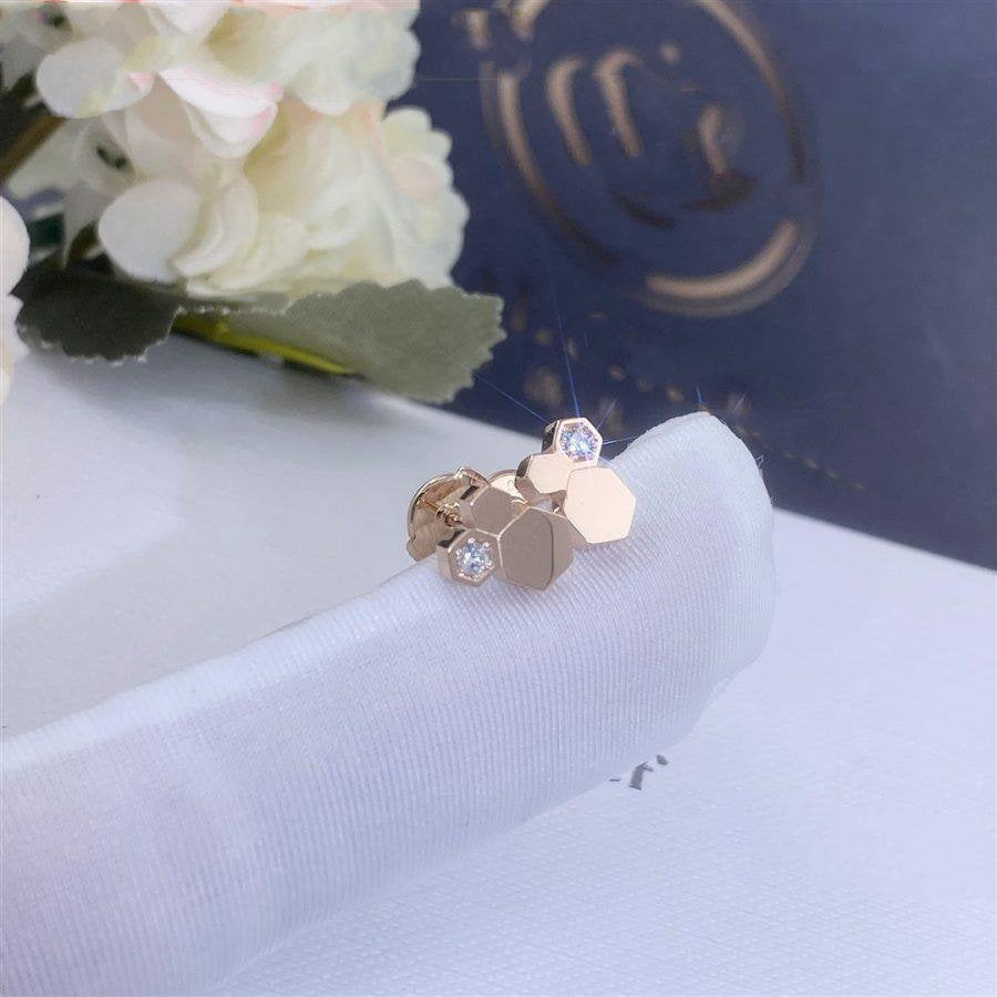 LUXEIFY BEE LOVE PINK GOLD DIAMOND EARRINGS