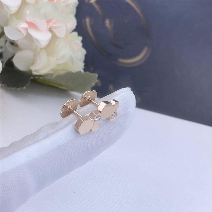 LUXEIFY BEE LOVE PINK GOLD DIAMOND EARRINGS