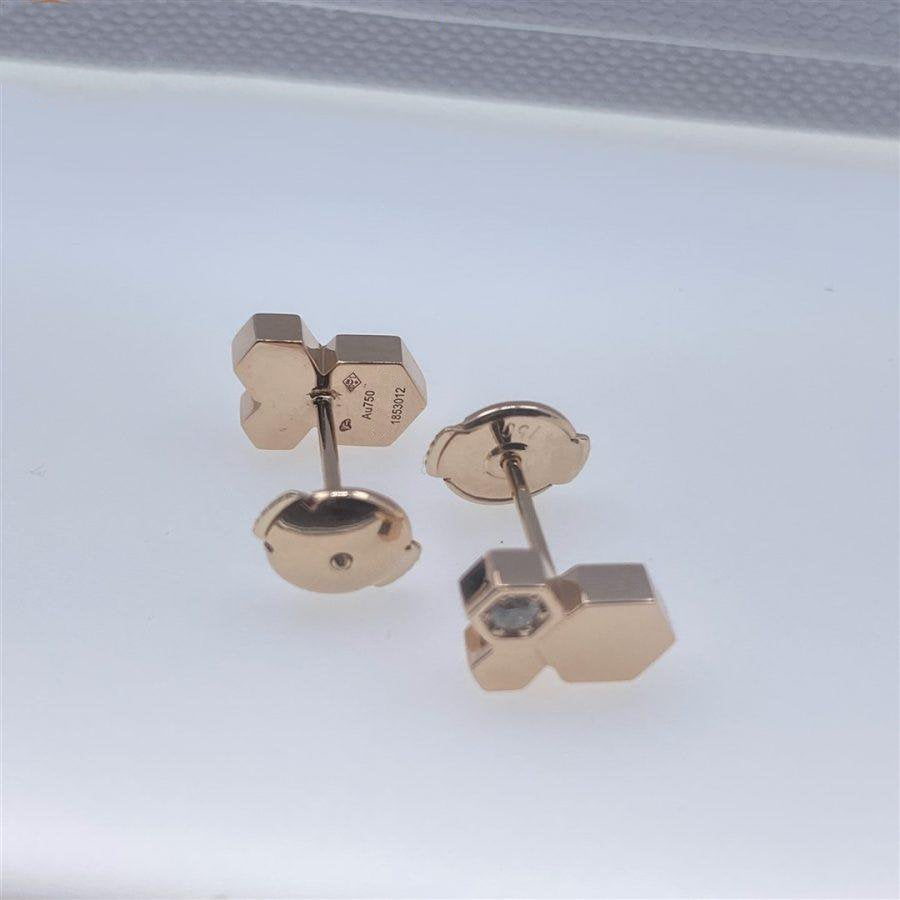 LUXEIFY BEE LOVE PINK GOLD DIAMOND EARRINGS