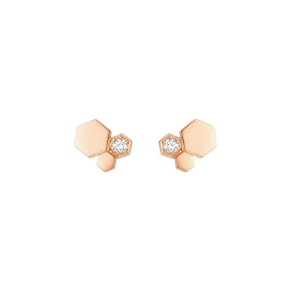 LUXEIFY BEE LOVE PINK GOLD DIAMOND EARRINGS