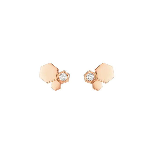 LUXEIFY BEE LOVE PINK GOLD DIAMOND EARRINGS