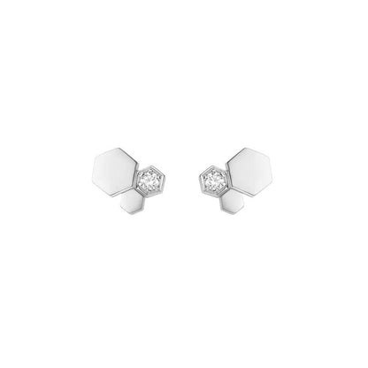 LUXEIFY BEE LOVE SILVER DIAMOND EARRINGS