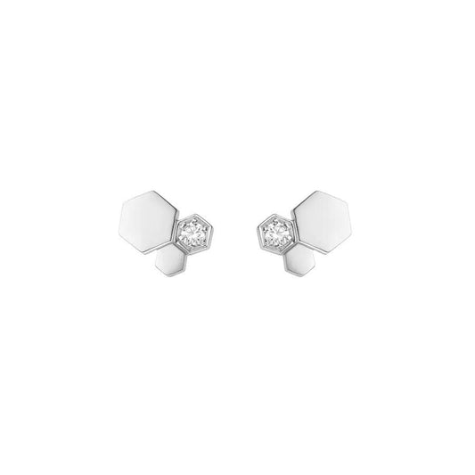 LUXEIFY BEE LOVE SILVER DIAMOND EARRINGS