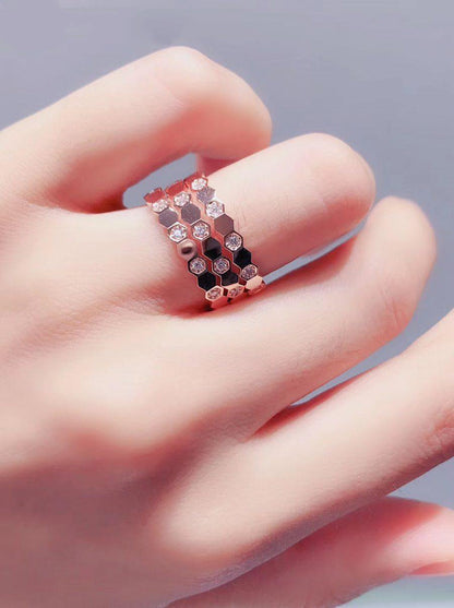 LUXEIFY BEE LOVE RING PINK GOLD DIAMOND