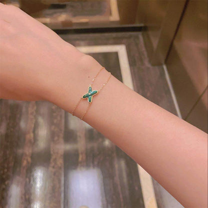 LUXEIFY JEUX BRACELET MALACHITE PINK GOLD 1 DIAMOND