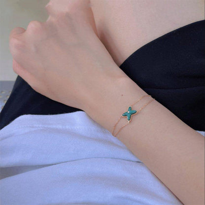 LUXEIFY JEUX BRACELET MALACHITE PINK GOLD 1 DIAMOND