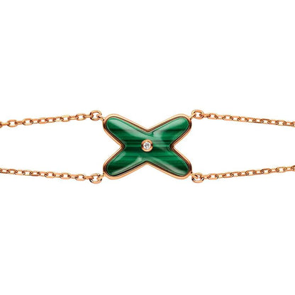 LUXEIFY JEUX BRACELET MALACHITE PINK GOLD 1 DIAMOND