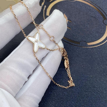 LUXEIFY JEUX BRACELET WHITE MOP PINK GOLD 1 DIAMOND