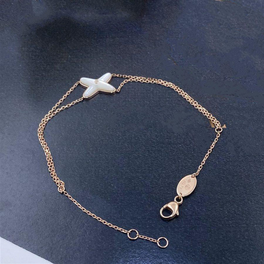 LUXEIFY JEUX BRACELET WHITE MOP PINK GOLD 1 DIAMOND