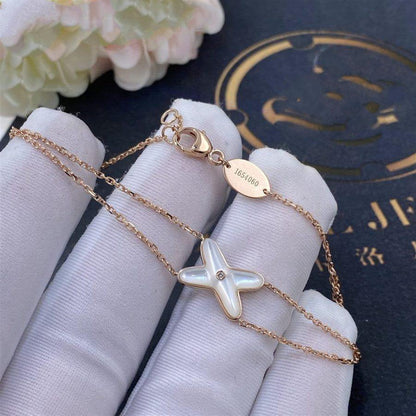LUXEIFY JEUX BRACELET WHITE MOP PINK GOLD 1 DIAMOND