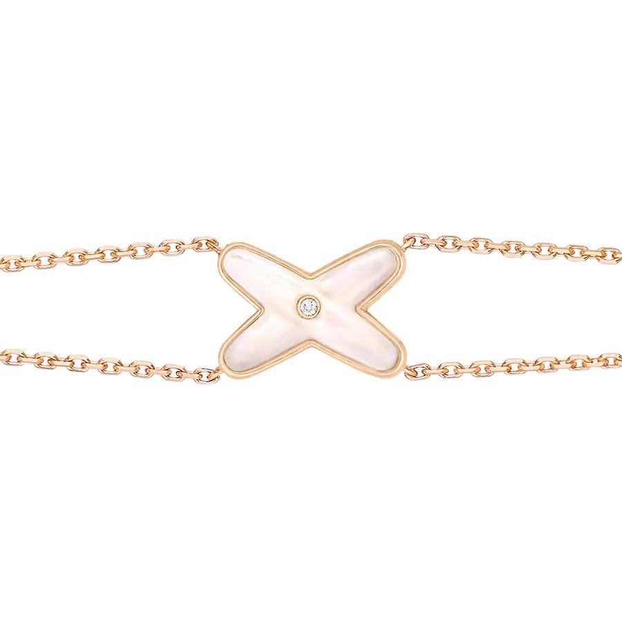 LUXEIFY JEUX BRACELET WHITE MOP PINK GOLD 1 DIAMOND
