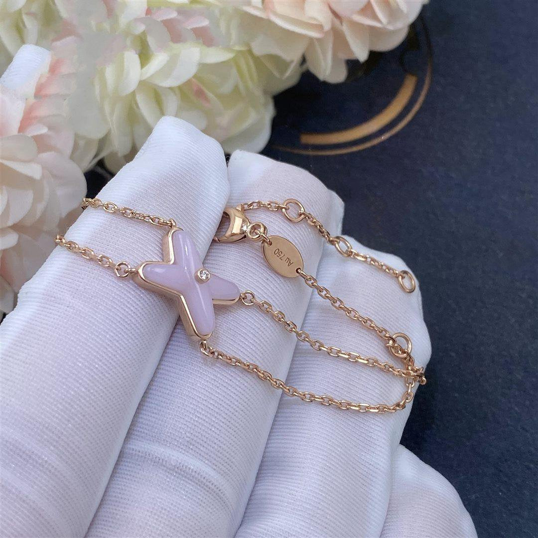 LUXEIFY JEUX BRACELET PINK MOP PINK GOLD 1 DIAMOND