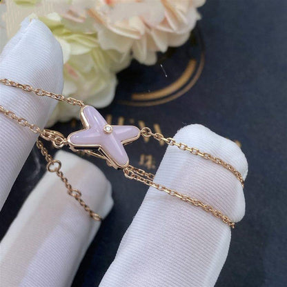 LUXEIFY JEUX BRACELET PINK MOP PINK GOLD 1 DIAMOND