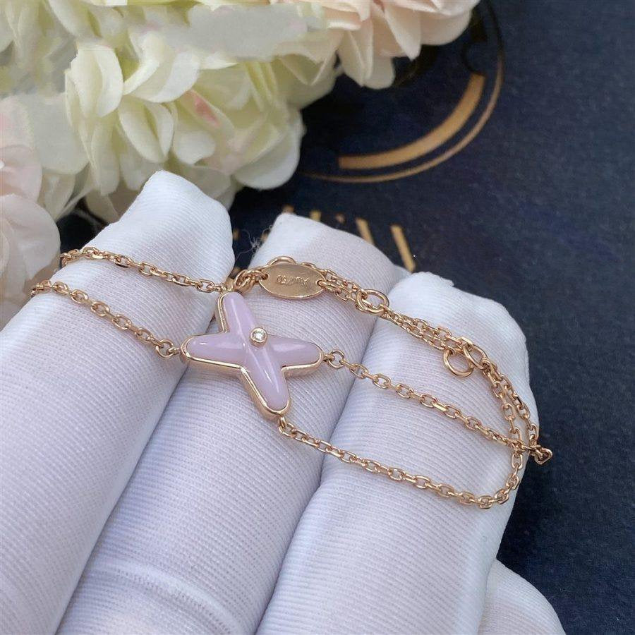 LUXEIFY JEUX BRACELET PINK MOP PINK GOLD 1 DIAMOND