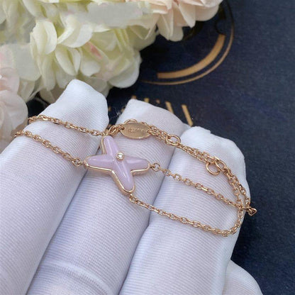 LUXEIFY JEUX BRACELET PINK MOP PINK GOLD 1 DIAMOND
