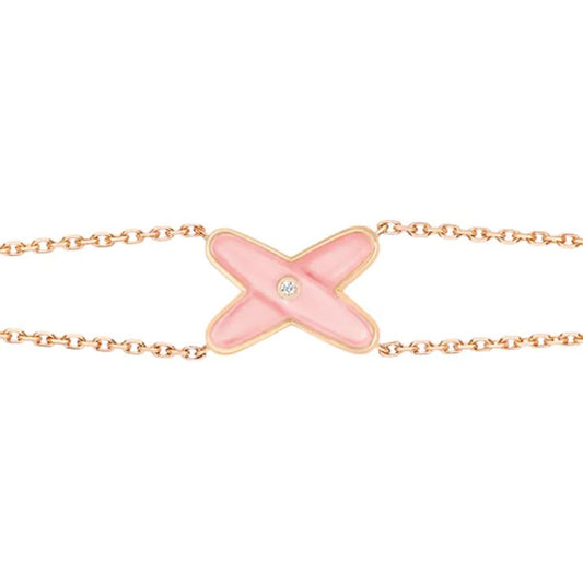 LUXEIFY JEUX BRACELET PINK MOP PINK GOLD 1 DIAMOND