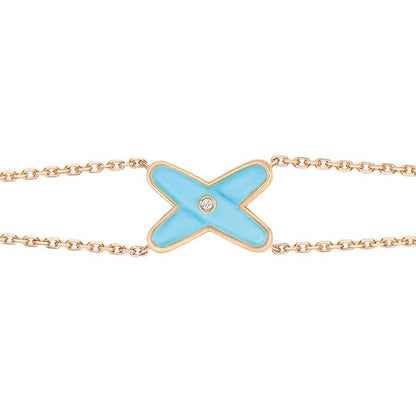 LUXEIFY JEUX BRACELET TURQUOISE PINK GOLD 1 DIAMOND