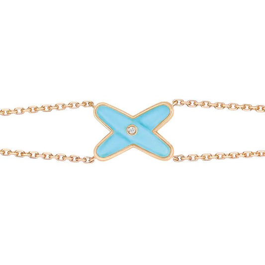 LUXEIFY JEUX BRACELET TURQUOISE PINK GOLD 1 DIAMOND