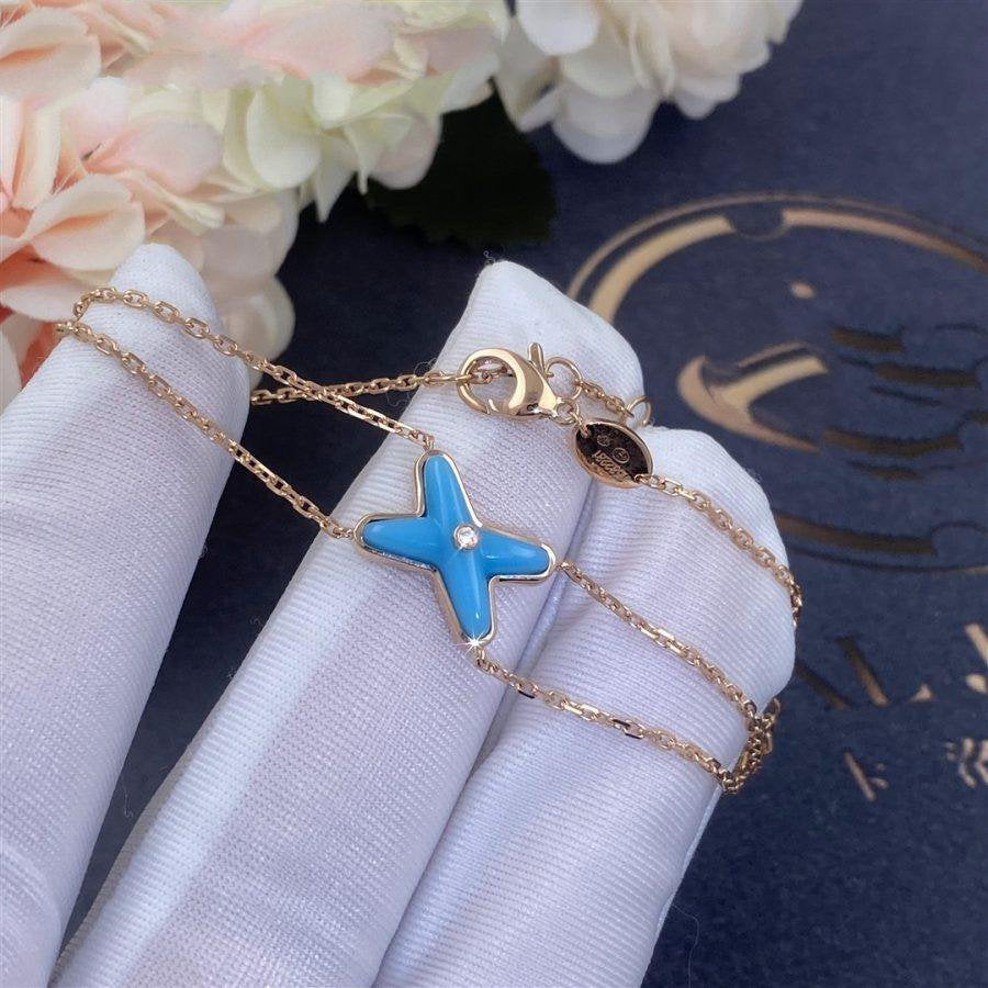 LUXEIFY JEUX BRACELET TURQUOISE PINK GOLD 1 DIAMOND