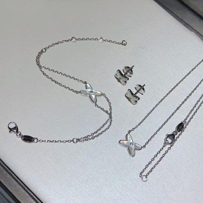 LUXEIFY JEUX BRACELET WHITE MOP SILVER 1 DIAMOND