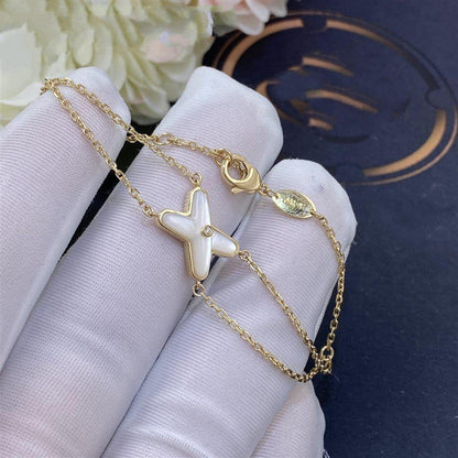 LUXEIFY JEUX BRACELET WHITE MOP GOLD 1 DIAMOND